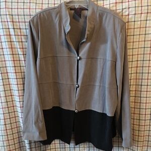 DGI Gray and Black Button-Up Jacket 22W